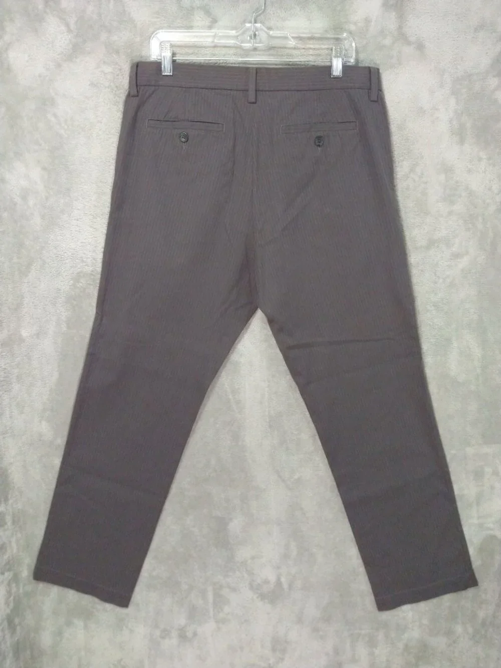 Banana Republic Pants Mens 34x30 Gray Striped Chino Emerson Straight Leg Flat
